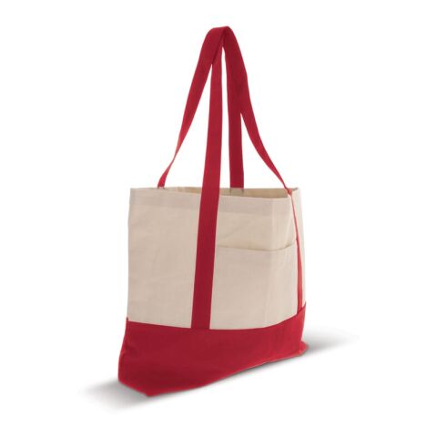 Strandtasche Baumwollsegeltuch OEKO-TEX® 280g/m² 42x10x30cm Rot Weiß | ohne Werbeanbringung | Nicht verfügbar | Nicht verfügbar | Nicht verfügbar