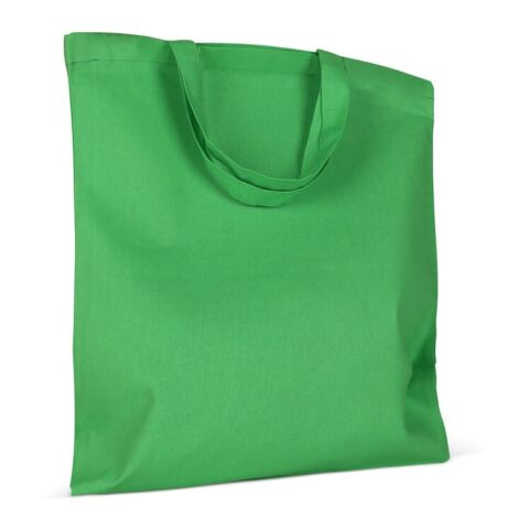 Werbeartikel Einkaufstasche OEKO-TEX® 140g/m² 38x42 cm kurze Henkel – hellgrün – mit Logo bedruckt