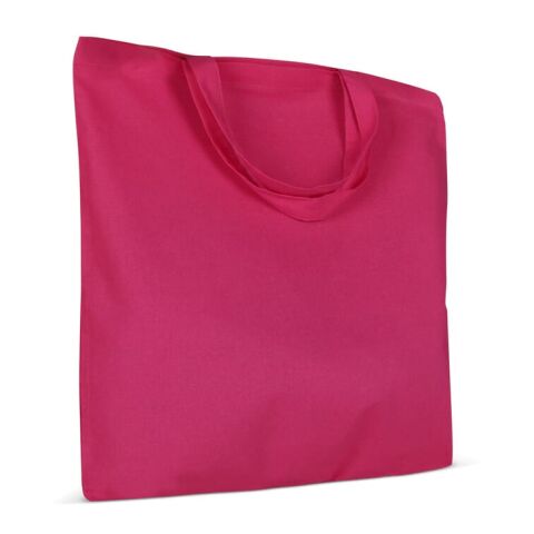 Werbeartikel Einkaufstasche OEKO-TEX® 140g/m² 38x42 cm kurze Henkel – rosa – mit Logo bedruckt