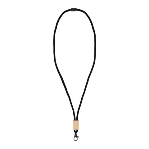 Werbeartikel R-PET Kordel-Lanyard – schwarz – mit Logo bedruckt