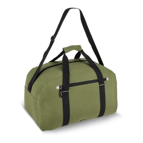 Werbeartikel R-PET 600D Nevada Sport- und Reisetasche 53 x 27 x 30 cm 35 L – Olivgrün – Sporttasche / Reisetasche mit Logo bedruckt