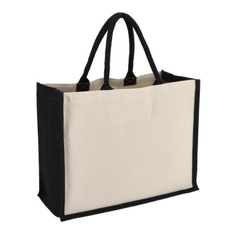 Jute-Baumwolle Tragetasche OEKO-TEX® 42,5 x 19 x 32cm 320g/m² Schwarz | ohne Werbeanbringung | Nicht verfügbar | Nicht verfügbar