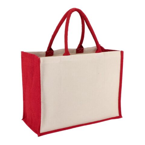 Jute-Baumwolle Tragetasche OEKO-TEX® 42,5 x 19 x 32cm 320g/m² rot | ohne Werbeanbringung | Nicht verfügbar | Nicht verfügbar