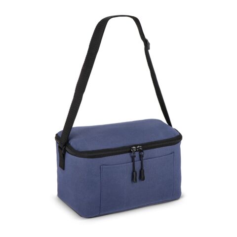 Werbeartikel R-PET 600D 6-Dosen-Kühltasche 25 x 14,5 x 15,5 cm 5 l – Dunkelblau – mit Logo bedruckt