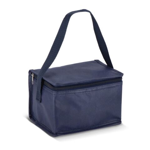Werbeartikel R-PET 6 Dosen-Kühltasche Non Woven 20x 13 x 12,5cm 75g/m² – dunkelblau – mit Logo bedruckt