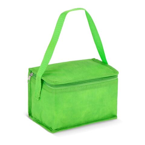Werbeartikel R-PET 6 Dosen-Kühltasche Non Woven 20x 13 x 12,5cm 75g/m² – hellgrün – mit Logo bedruckt