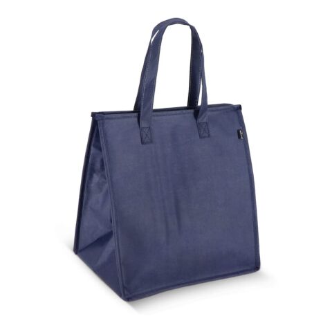Werbeartikel R-PET Kühltasche Non Woven 33x 25,5 x 37cm 75g/m² – dunkelblau – mit Logo bedruckt