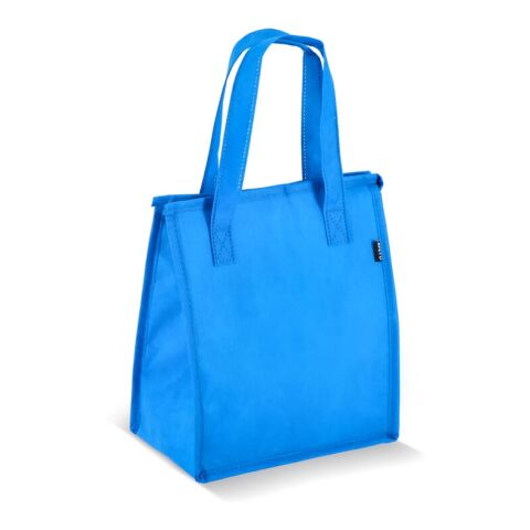 Werbeartikel R-PET Kühltasche Non Woven 23x 15 x 27,5cm 75g/m² – Hellblau – mit Logo bedruckt