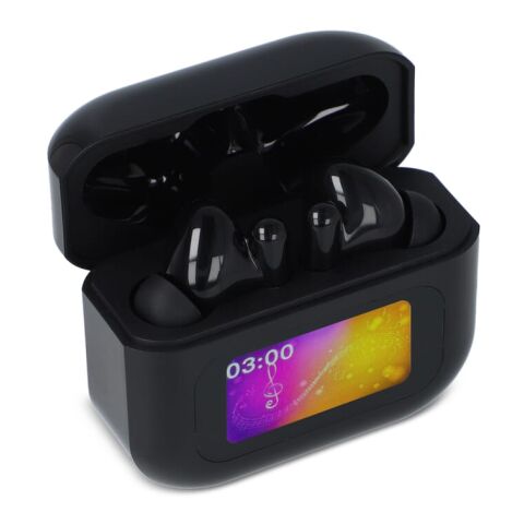 Kabellose ANC-Earbuds mit LCD-Touchscreen-Steuerung schwarz | ohne Werbeanbringung | Nicht verfügbar | Nicht verfügbar