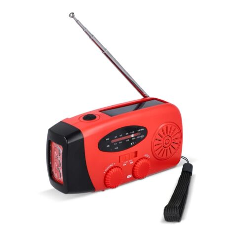 SafeSound Notfallradio Solar und Powerbank mit Handaufzug rot | ohne Werbeanbringung | Nicht verfügbar | Nicht verfügbar