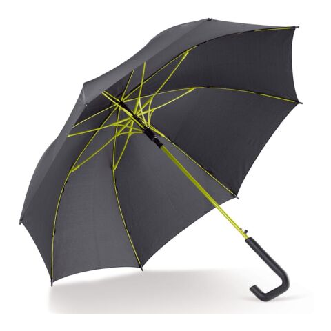 Werbeartikel Stockschirm 23” selbstöffnend – schwarz-hellgrün – mit Logo bedruckt