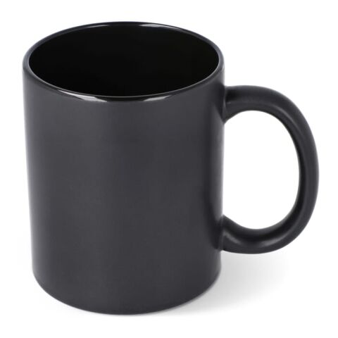 Werbeartikel Oslo Kontrastierende matte und glänzende Glasur 350 ml – schwarz – mit Logo bedruckt