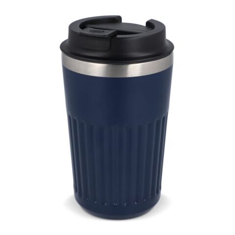 Werbeartikel Recycelter Edelstahl-Thermobecher für Kaffee zum Mitnehmen, 400 ml | Dunkelblau | mit Logo bedrucken