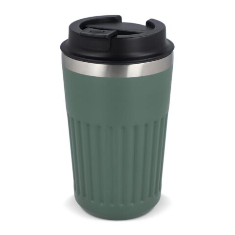 Werbeartikel Recycelter Edelstahl-Thermobecher für Kaffee zum Mitnehmen, 400 ml | Olivgrün | mit Logo bedrucken