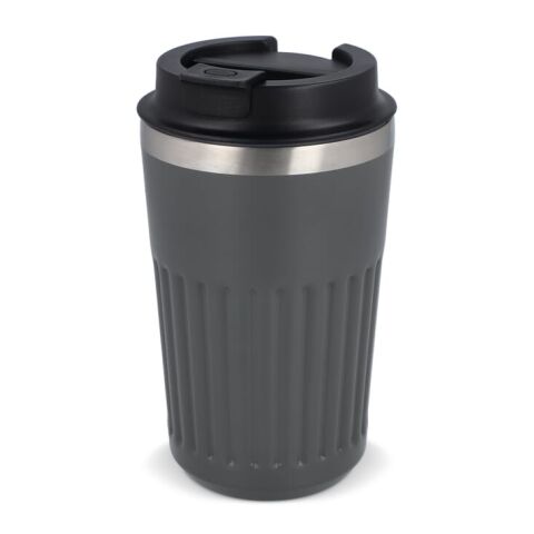 Werbeartikel Recycelter Edelstahl-Thermobecher für Kaffee zum Mitnehmen, 400 ml | Grau | mit Logo bedrucken