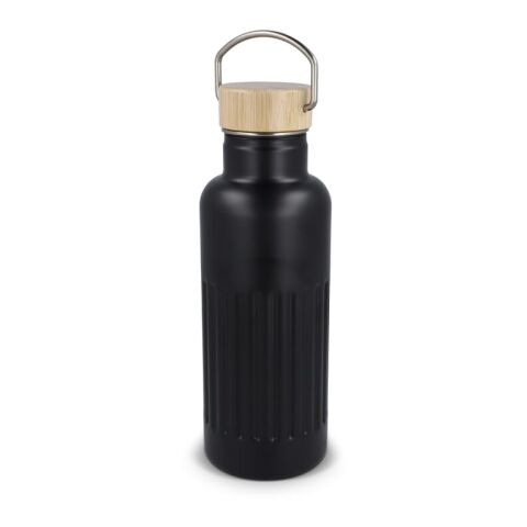Werbeartikel Recycelte Edelstahl-Isolierflasche 500 ml – schwarz – mit Logo bedruckt