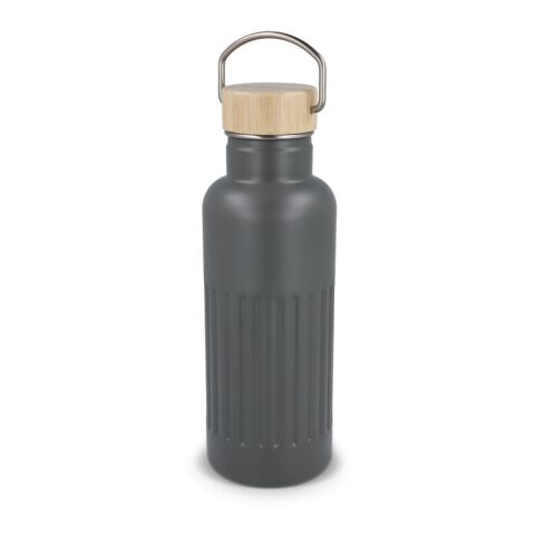 Werbeartikel Recycelte Edelstahl-Isolierflasche 500 ml – grau – mit Logo bedruckt