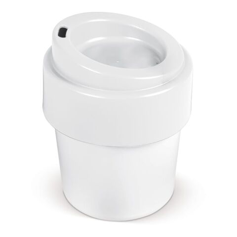 Werbeartikel 240 ml Heiß-aber-cool Becher Made in Germany aus 95% Zuckerrohr unzerbrechlich & stapelbar – weiß – mit Logo bedruckt