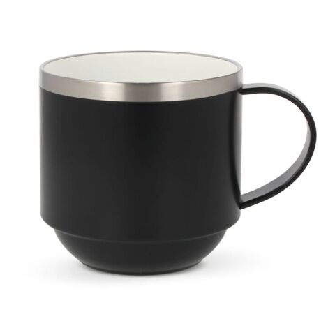 Werbeartikel Tigris 300 ml Kaffeebecher aus Recycling-Edelstahl mit Keramik-Innenbeschichtung geschmacksneutral – Schwarz – mit Logo bedruckt