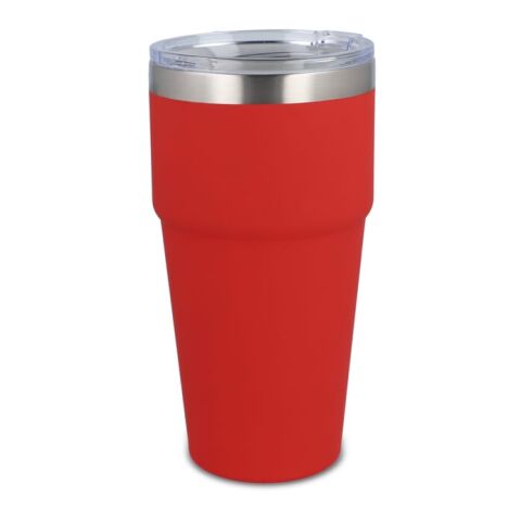 Werbeartikel T-Ceramic Softtouch Becher 500 ml – rot weiß – mit Logo bedruckt