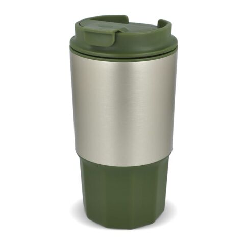 Werbeartikel Silva Thermobecher 450 ml – olivgrün – mit Logo bedruckt