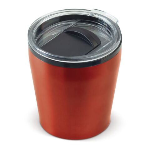 Werbeartikel Coffee to go Tasse 180 ml – dunkelrot – mit Logo bedruckt
