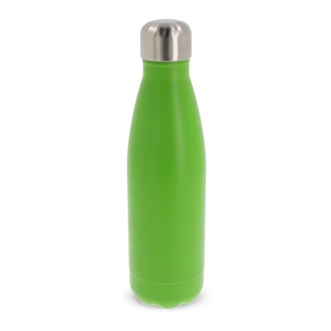 Werbeartikel Edelstahl Vakuum Trinkflasche 500 ml Swing doppelwandig auslaufsicher kohlensäuregeeignet BPA-frei – hellgrün – mit Logo bedruckt