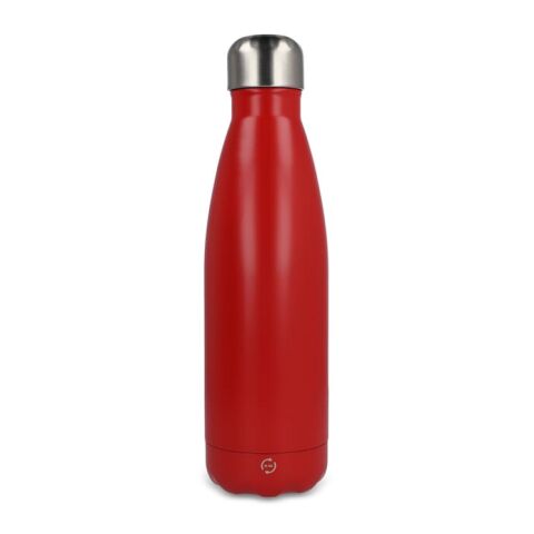 Werbeartikel R-Swing Edelstahl Vakuum Trinkflasche 500 ml doppelwandig recycelt auslaufsicher BPA-frei – rot weiß – mit Logo bedruckt