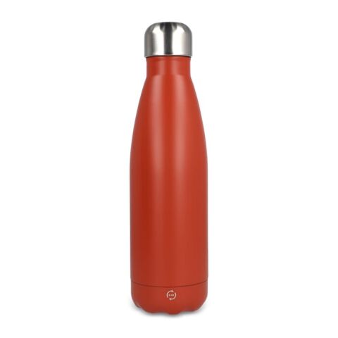 Werbeartikel R-Swing Edelstahl Vakuum Trinkflasche 500 ml doppelwandig recycelt auslaufsicher BPA-frei – terra – mit Logo bedruckt