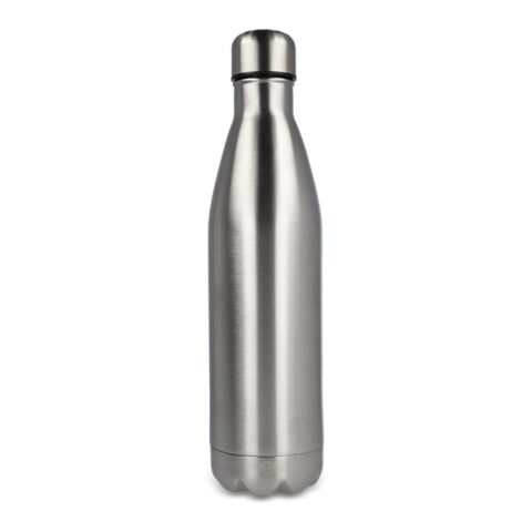 Werbeartikel R-Swing 750 ml Trinkflasche aus recyceltem Edelstahl vakuumisoliert & auslaufsicher doppelwandig – silber – mit Logo bedruckt