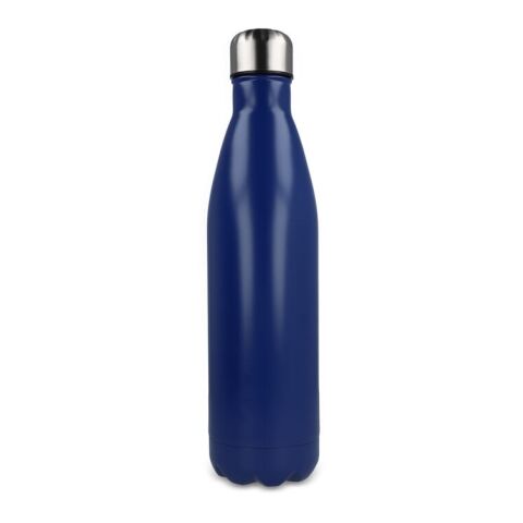 Werbeartikel R-Swing 750 ml Trinkflasche aus recyceltem Edelstahl vakuumisoliert & auslaufsicher doppelwandig – dunkelblau – mit Logo bedruckt