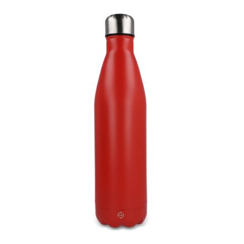Werbeartikel R-Swing 750 ml Trinkflasche aus recyceltem Edelstahl vakuumisoliert & auslaufsicher doppelwandig – Rot Weiß – mit Logo bedruckt