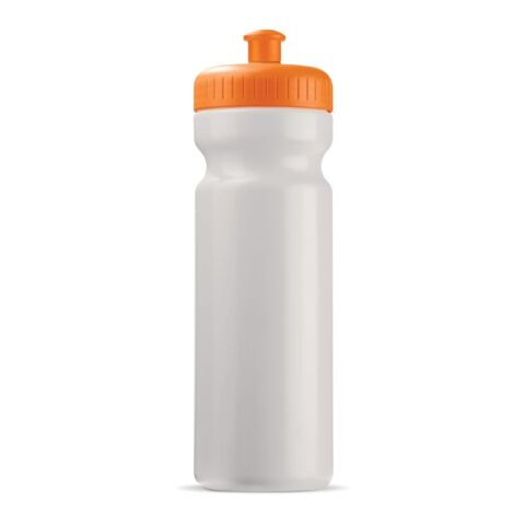 Nachhaltiger Werbeartikel Sportflasche Bio 750 ml – Weiss-Orange – mit Logo bedruckt