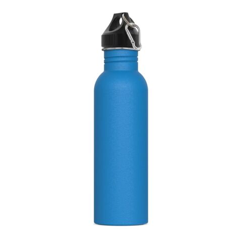 Werbeartikel Lennox 750 ml Wasserflasche einwandig Edelstahl mit Pulverbeschichtung 100% auslaufsicher in Geschenkbox – hellblau – mit Logo bedruckt