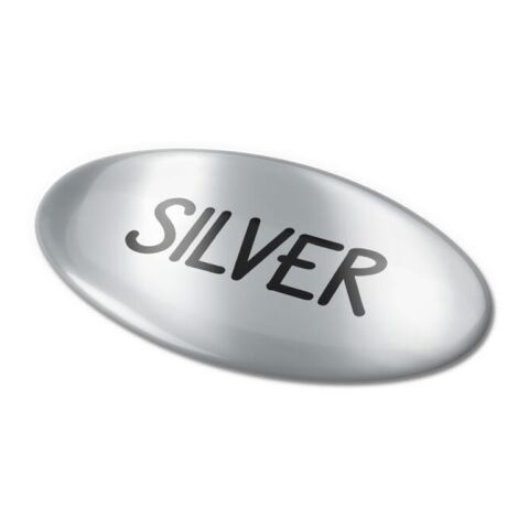 Doming Oval 50x25 mm Silber | ohne Werbeanbringung | Nicht verfügbar | Nicht verfügbar | Nicht verfügbar