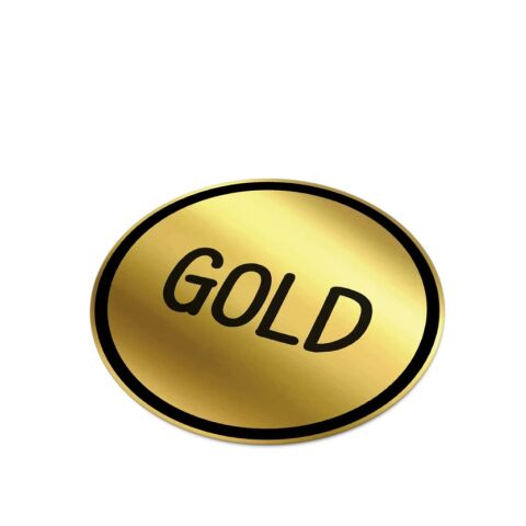 Vinyl Sticker Rund Ø 25 mm Gold | ohne Werbeanbringung | Nicht verfügbar | Nicht verfügbar | Nicht verfügbar