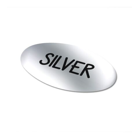 Vinyl Sticker Oval 40x20mm Silber | 1-farbiger Digitaler Aufkleber | Seite 1 | 40 mm x 20 mm | Nicht verfügbar