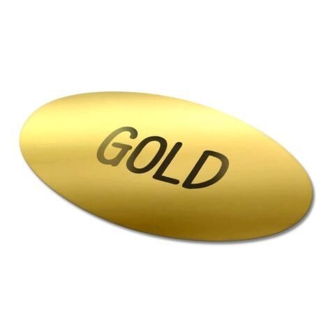 Vinyl Sticker Oval 60x35mm Gold | ohne Werbeanbringung | Nicht verfügbar | Nicht verfügbar | Nicht verfügbar