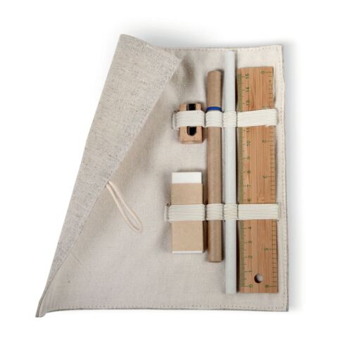Baumwollmäppchen mit Holzknopfverschluss