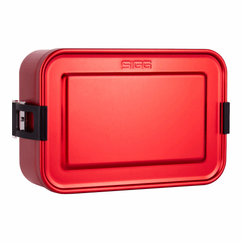 SIGG Lunchbox Plus S Flat rot-schwarz | ohne Werbeanbringung