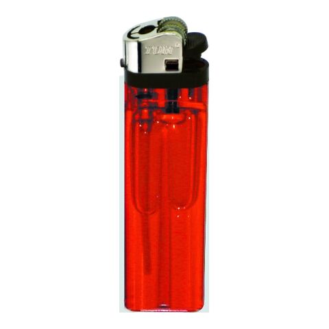 Einweg-Feuerzeug mit Mittelsteg - Transparent - NM-1 rot | ohne Werbeanbringung