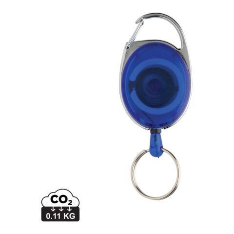 Roller-Clip-Schlüsselanhänger aus RCS recyceltem ABS blau | ohne Werbeanbringung | Nicht verfügbar | Nicht verfügbar