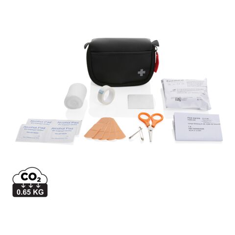 Kleines Erste-Hilfe-Set in RCS recycelter Nubuk-PU Tasche schwarz | ohne Werbeanbringung | Nicht verfügbar | Nicht verfügbar | Nicht verfügbar