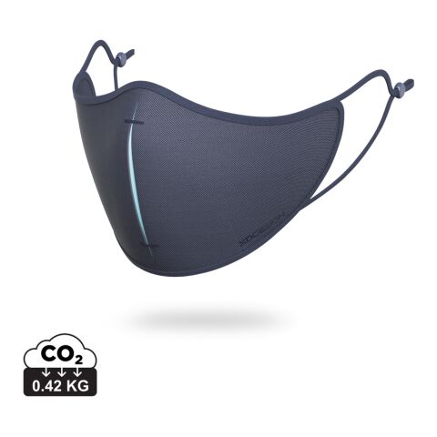 Mitarbeitergeschenk Masken-Set XD DESIGN – marineblau-blau – mit individuellem Motivdruck 3-Layer Design mit Nanofaser-Filter für Hygiene im Büro
