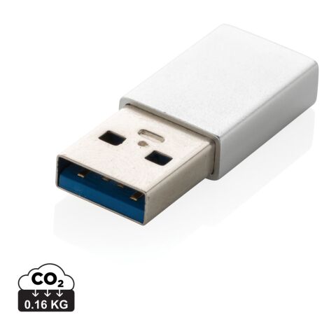 USB-A zu Type-C Adapter-Set silber | ohne Werbeanbringung | Nicht verfügbar | Nicht verfügbar