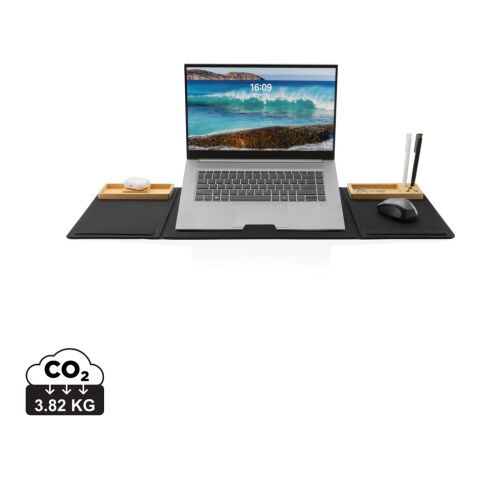 Impact AWARE RPET faltbare Desk-Organizer mit Laptop-Ständer schwarz | ohne Werbeanbringung | Nicht verfügbar | Nicht verfügbar