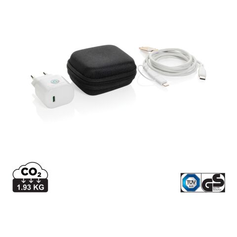 Boost 2-tlg. 20W Type-C Ladeset aus RCS recyceltem PET schwarz | ohne Werbeanbringung | Nicht verfügbar | Nicht verfügbar