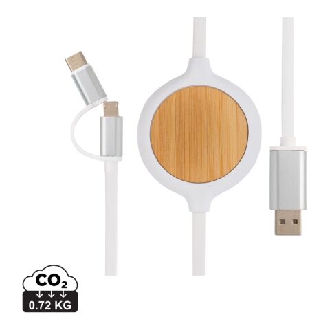 3-in-1 Kabel mit 5W Bambus Wireless Charger