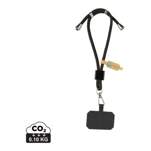 CarryLoop verstellbares Handy-Armband aus RCS rec. PET schwarz | ohne Werbeanbringung | Nicht verfügbar | Nicht verfügbar