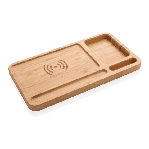 Allbranded Bambus Schreibtisch Organizer Mit 5w Wireless Charger